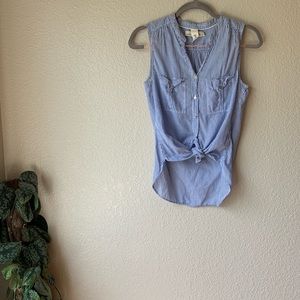 H&M Button Down Sleeveless Striped Top